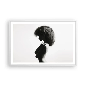 Póster en marco blanco - Como una flor en un tallo delgado - 91x61 cm