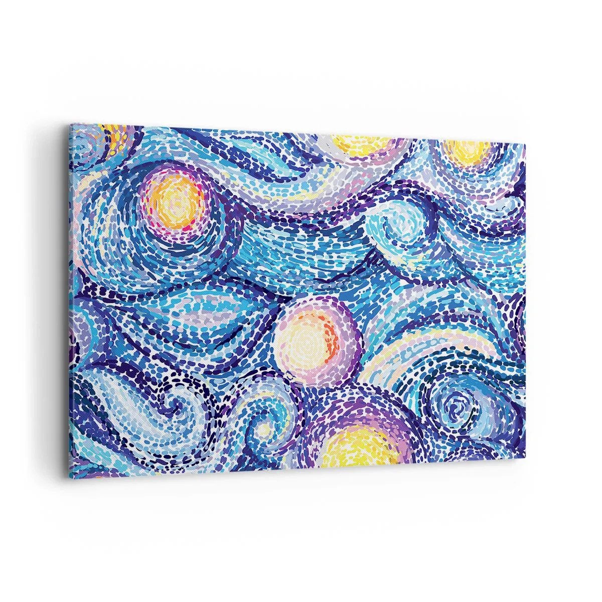 Cuadro sobre lienzo - Impresión de Imagen - Una interpretación artística del cielo estrellado al estilo de Van Gogh - 100x70cm - De un cuadro de Van Gogh - Decoración de pared moderna para salón y dormitorio ARTTOR