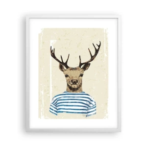 Póster en marco blanco - Porque me gustan las camisas de rayas - 40x50 cm