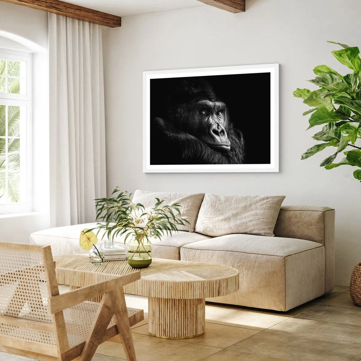 Póster en marco blanco - ¿Y qué estás mirando? - 50x40 cm