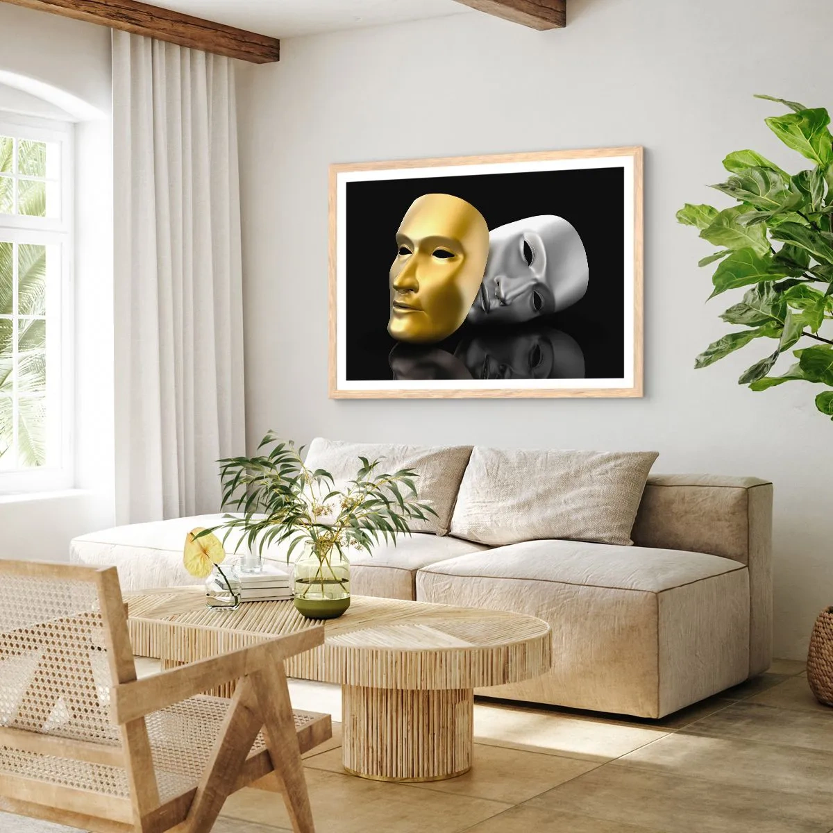 Póster en marco roble claro - La vida es un teatro - 100x70 cm