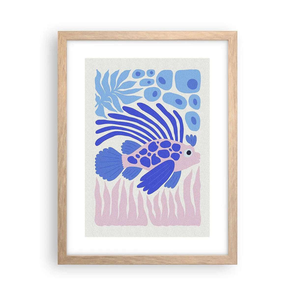 Póster en marco roble claro - En su mundo - 30x40 cm