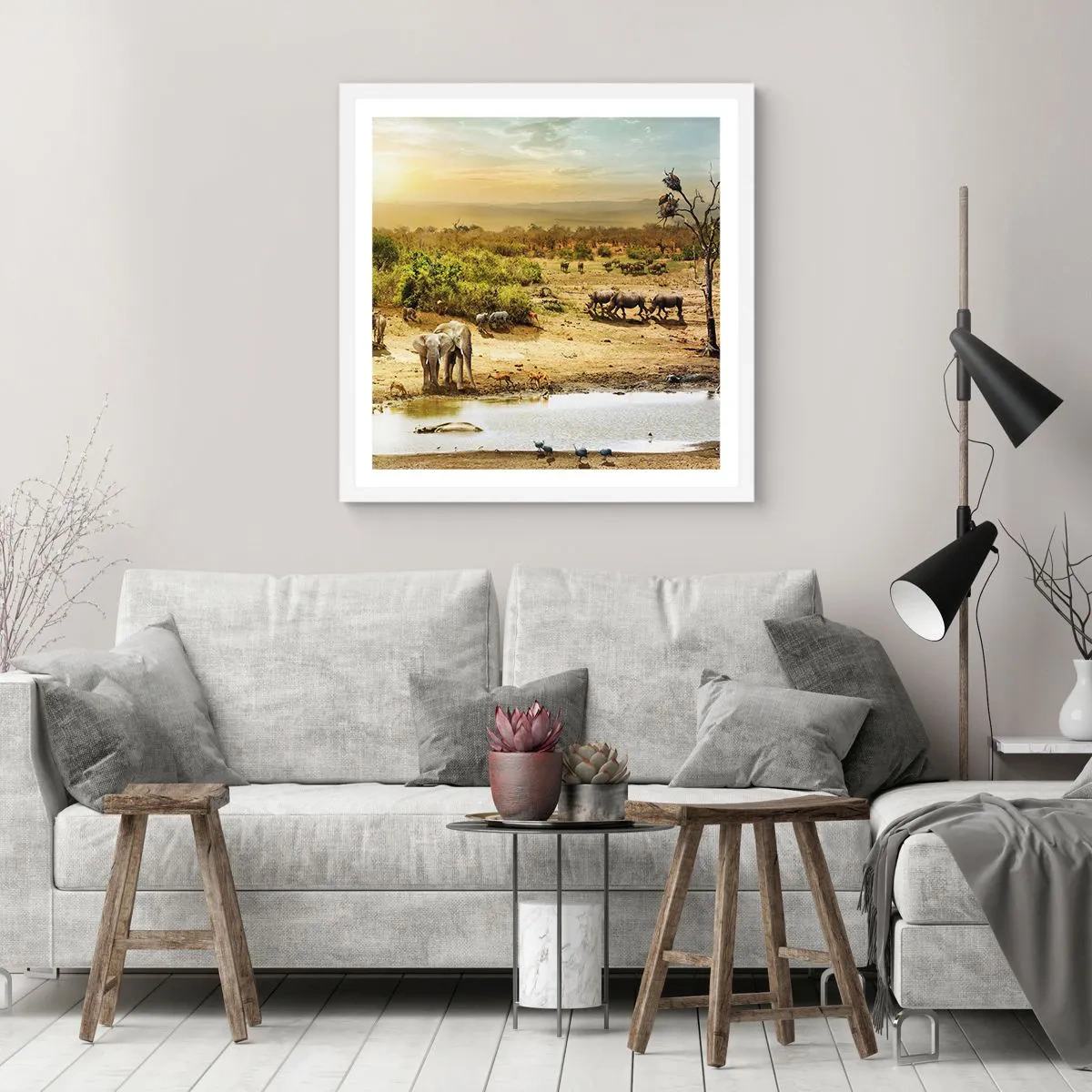 Póster en marco blanco - Y del Edén fluyó un río... - 50x50 cm