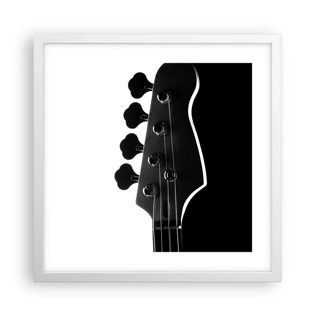Póster en marco blanco - Silencio musical - 40x40 cm