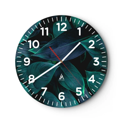 Reloj de pared - Reloj de vidrio - El propio verde - 30x30 cm
