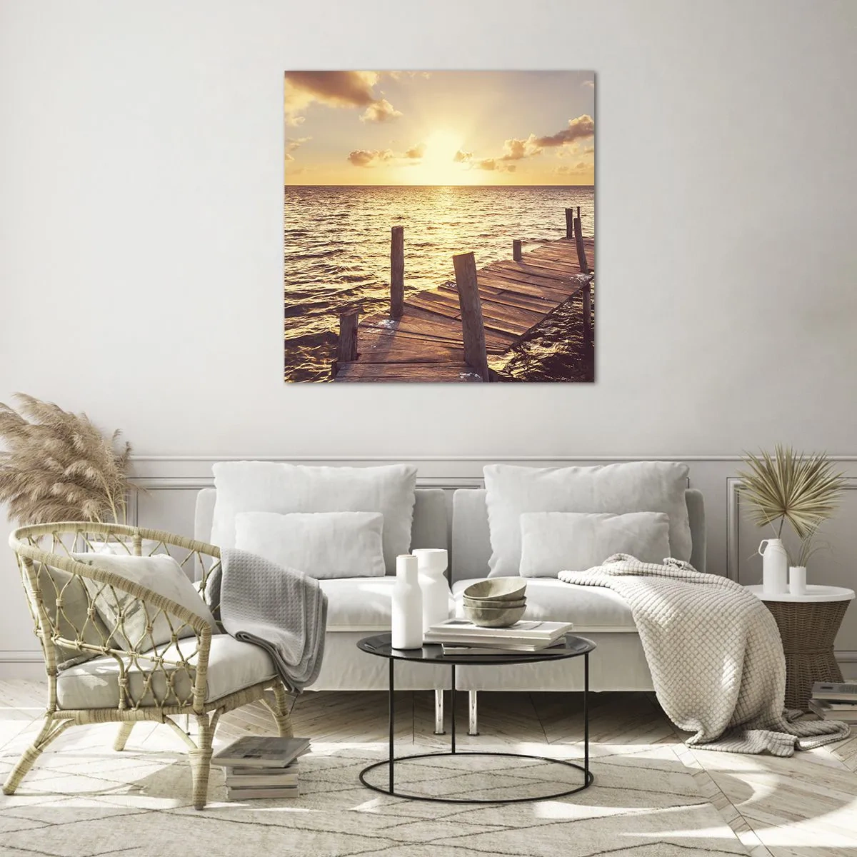 Cuadro sobre vidrio - Impresiones sobre Vidrio - Una tierra dorada de dulzura - 50x50 cm