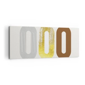 Cuadro sobre lienzo - Impresión de Imagen - Motivo abstracto de tres formas geométricas - 120x50cm - ¡Ooo! - Decoración de pared moderna para salón y dormitorio ARTTOR