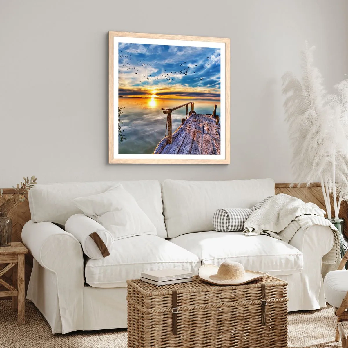 Póster en marco roble claro - El viento se va a descansar - 50x50 cm