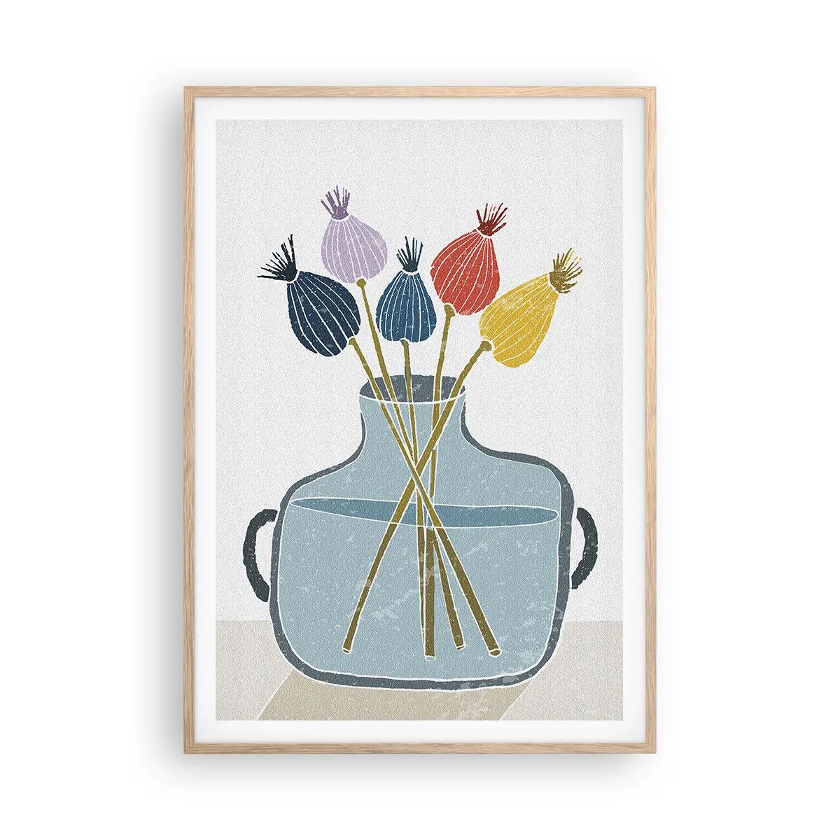 Póster en marco roble claro - Como una semilla de amapola - 70x100 cm