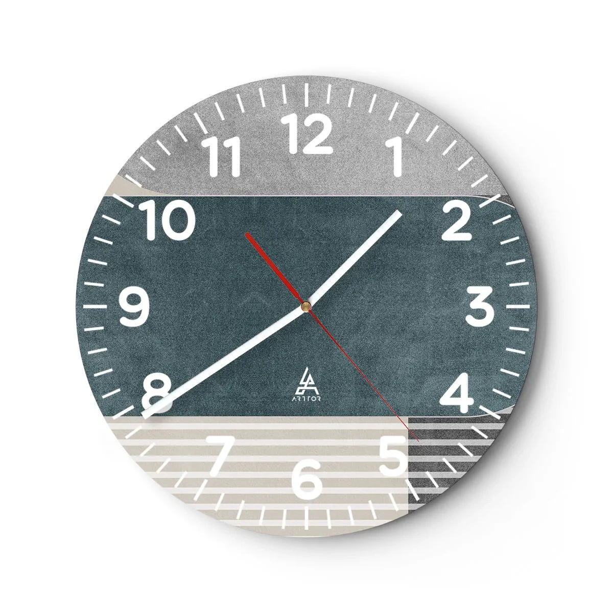Reloj de pared - Reloj de vidrio - Composición horizontal - 40x40 cm
