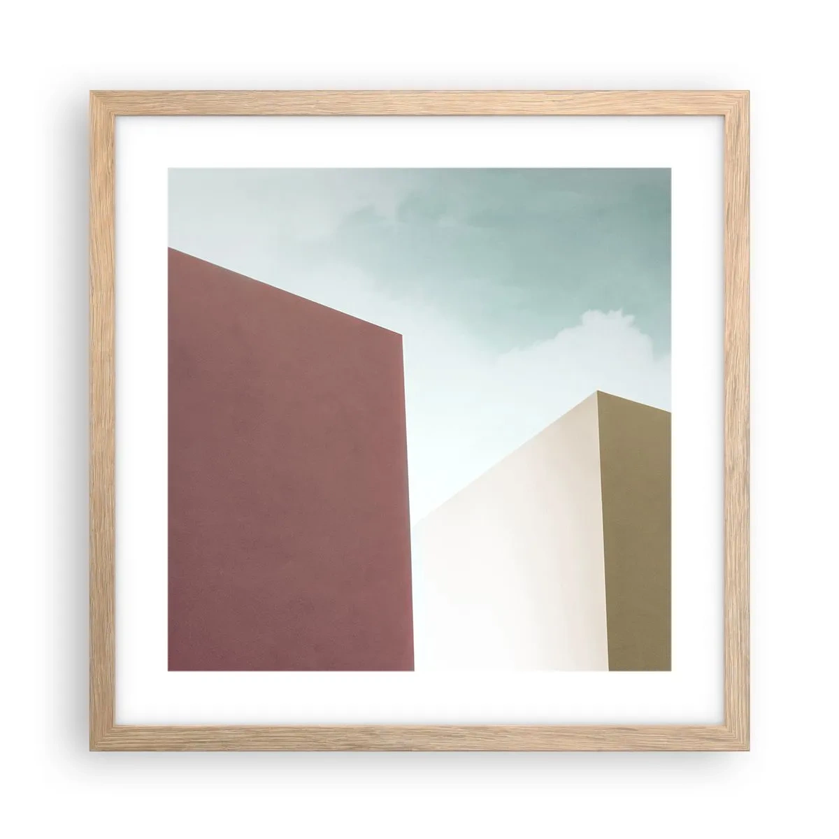 Póster en marco roble claro - Geometría de un verano soleado - 40x40 cm