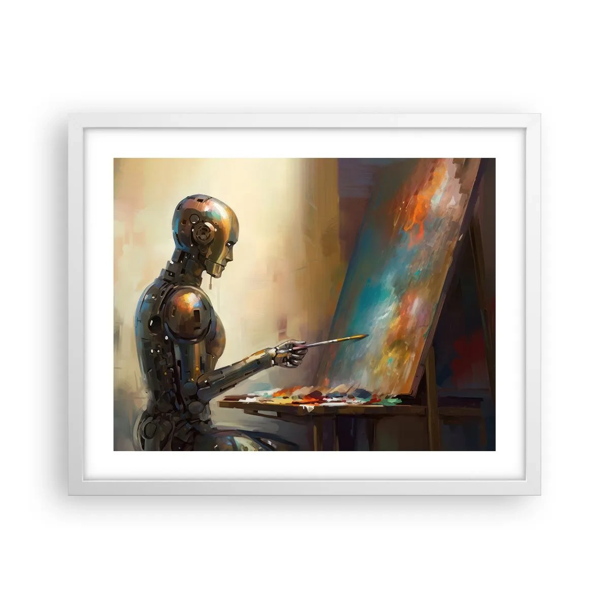 Póster en marco blanco - Arte del futuro - 50x40 cm