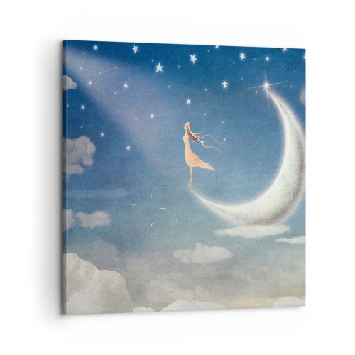 Cuadro sobre lienzo - Impresión de Imagen - Pretendiente sobre azul - 60x60 cm