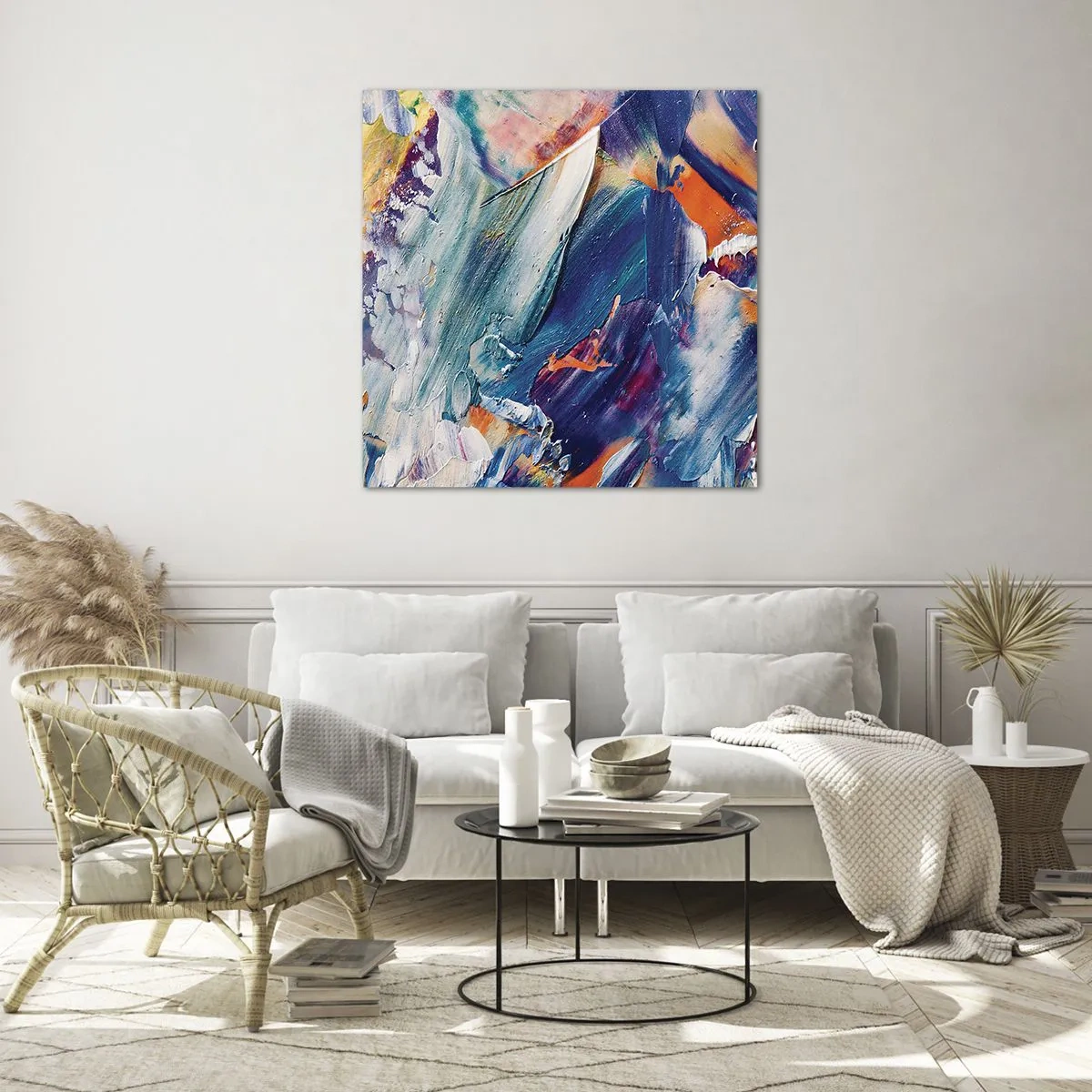 Cuadro sobre vidrio - Impresiones sobre Vidrio - Confusión de colores - 40x40 cm
