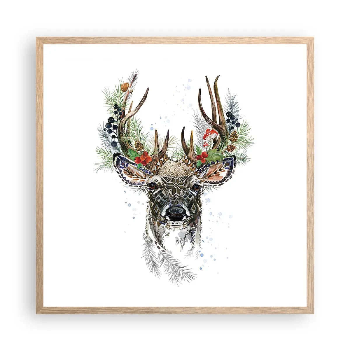 Póster en marco roble claro - Con vestimenta festiva - 60x60 cm