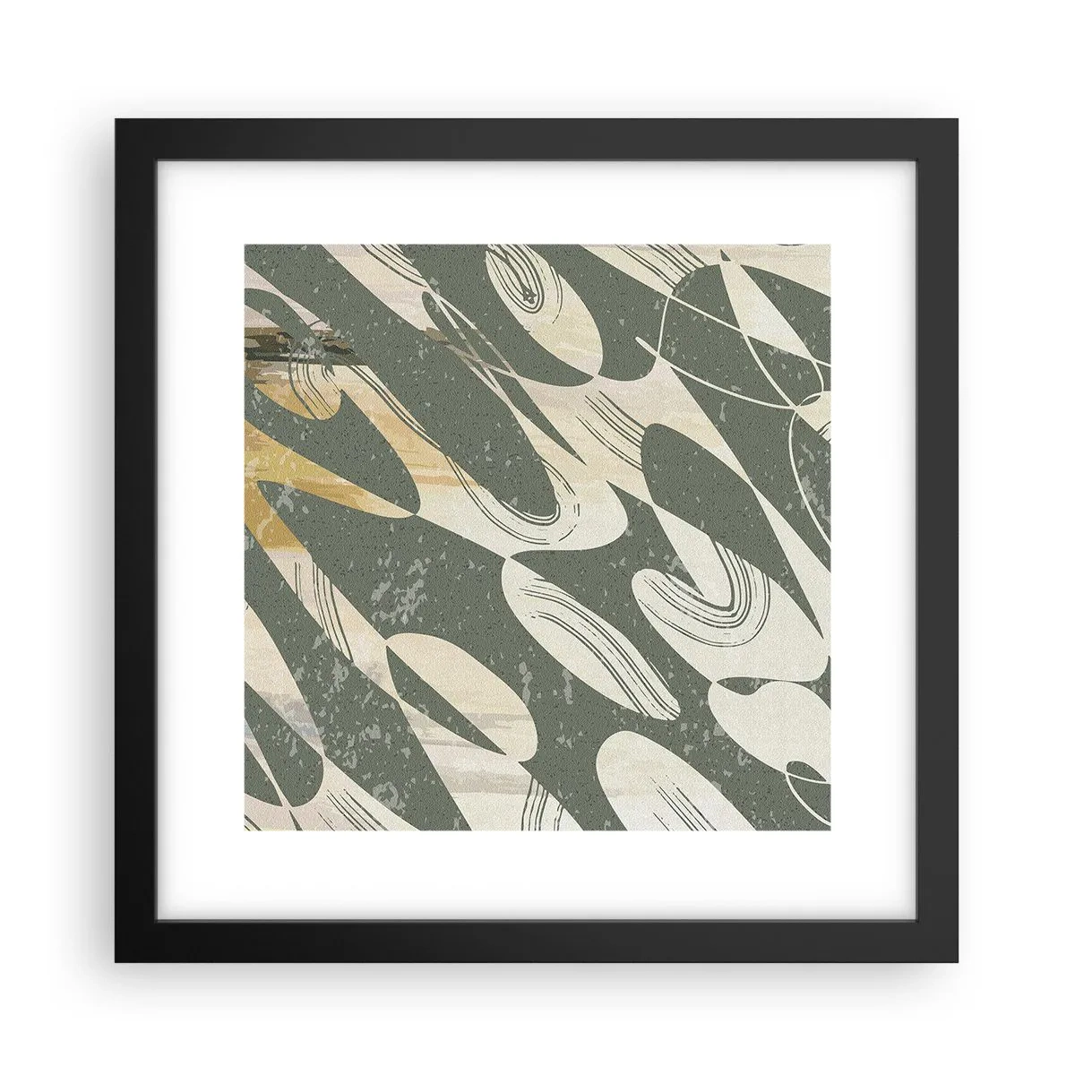 Póster en marco negro - Abstracción rítmica - 30x30 cm