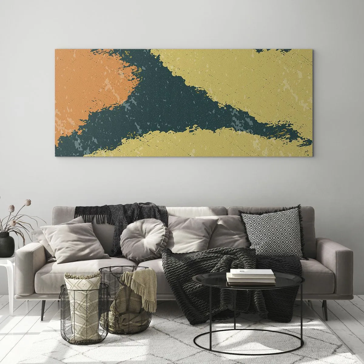 Cuadro sobre vidrio - Impresiones sobre Vidrio - Abstracción - a cámara lenta - 100x40 cm