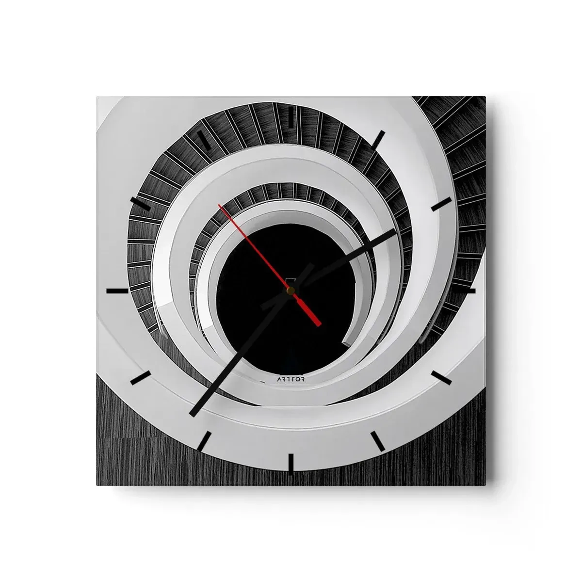 Reloj de pared - Reloj de vidrio - Hacia el origen - 40x40 cm