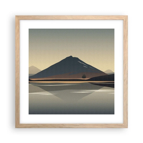 Póster en marco roble claro - Reflejo de espejo - 40x40 cm