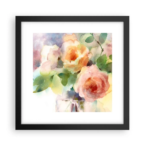 Póster en marco negro - Delicado como una acuarela - 30x30 cm