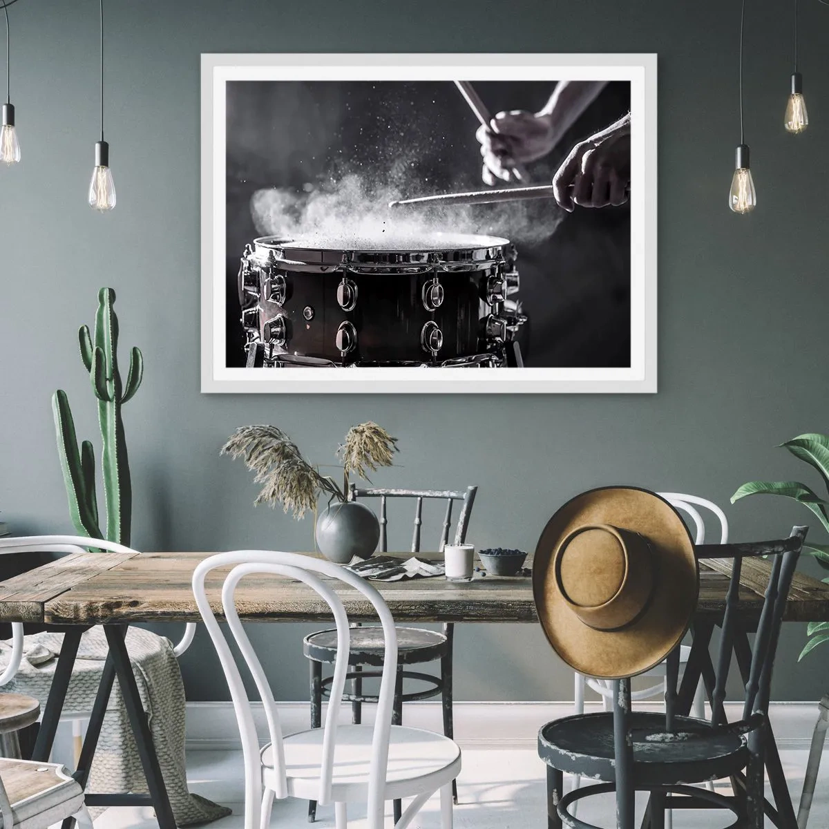 Póster en marco blanco - El pulso de la música - 70x50 cm