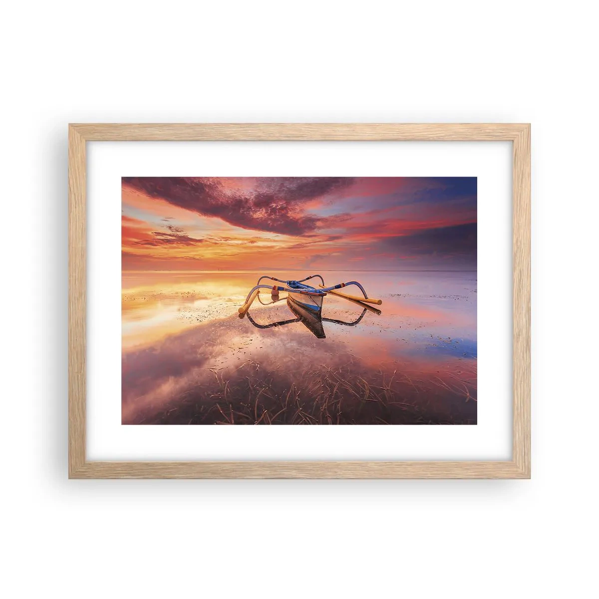 Póster en marco roble claro - Calma de una tarde tropical - 40x30 cm