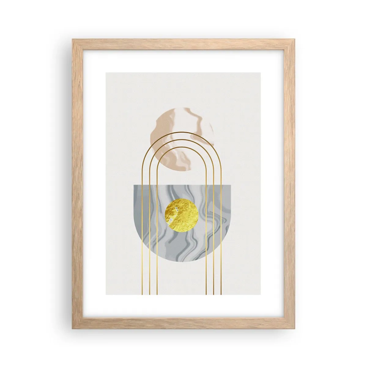 Póster en marco roble claro - Brillo y resplandor - 30x40 cm