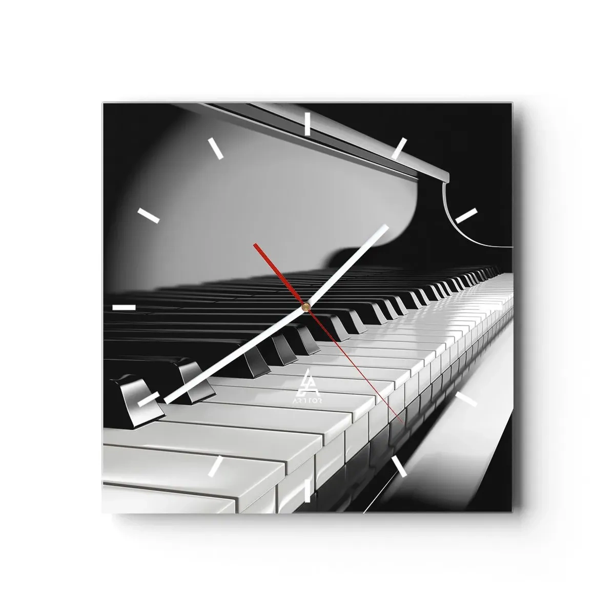 Reloj de pared - Reloj de vidrio - Armonía musical - 40x40 cm