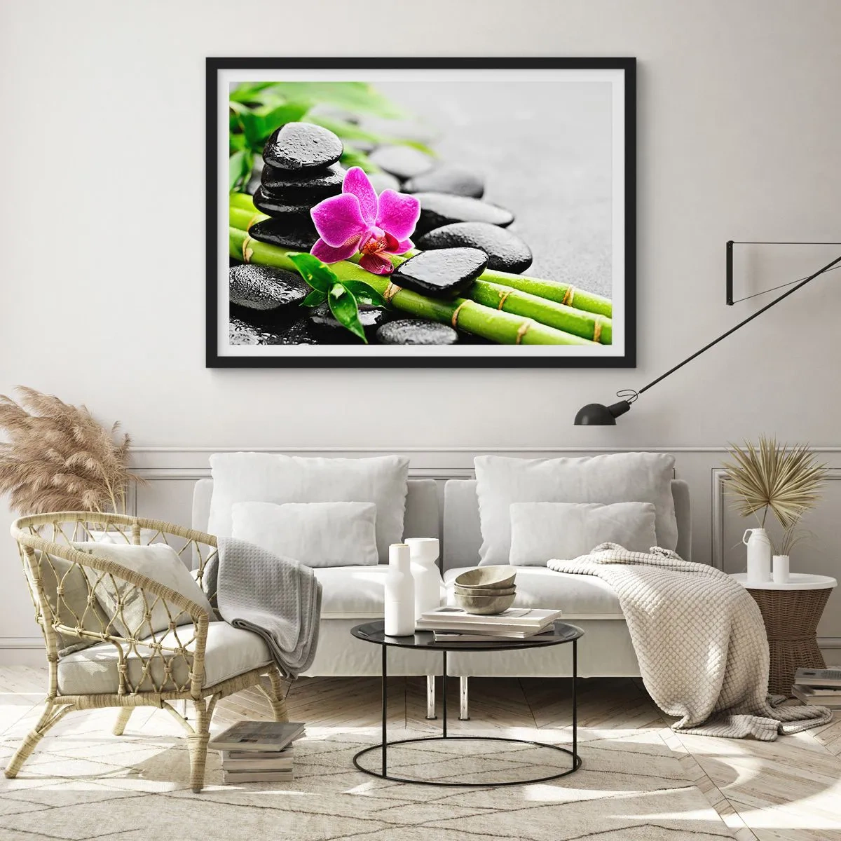 Póster en marco negro - En equilibrio pacífico - 50x40 cm
