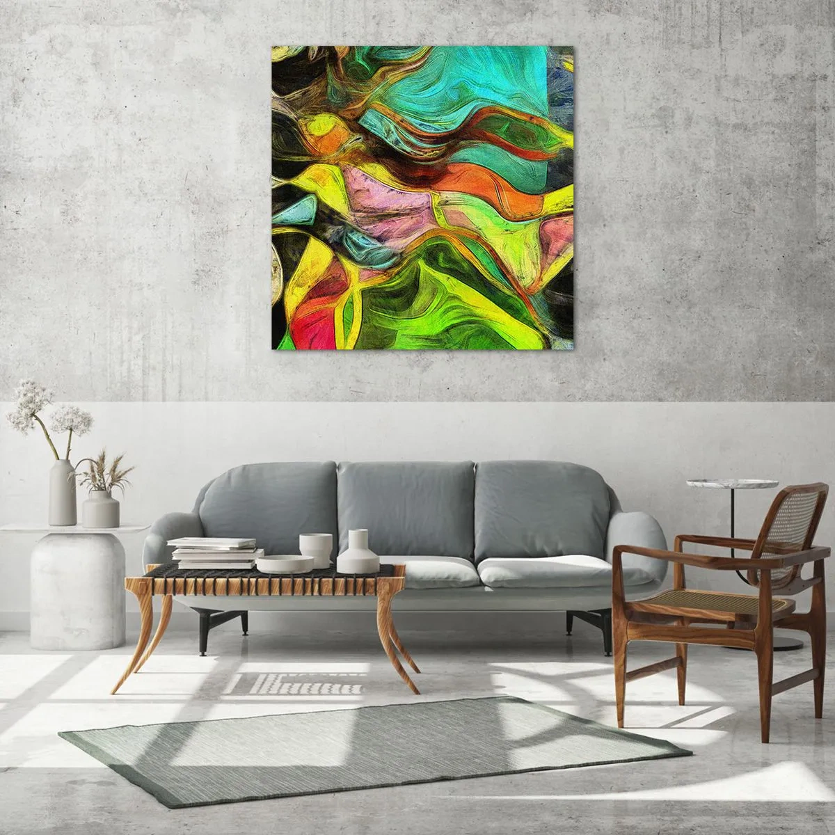 Cuadro sobre vidrio - Impresiones sobre Vidrio - El movimiento es la vida - 40x40 cm