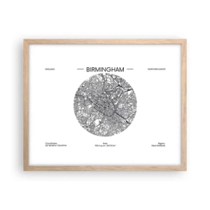 Póster en marco roble claro - Anatomía de Birmingham - 50x40 cm