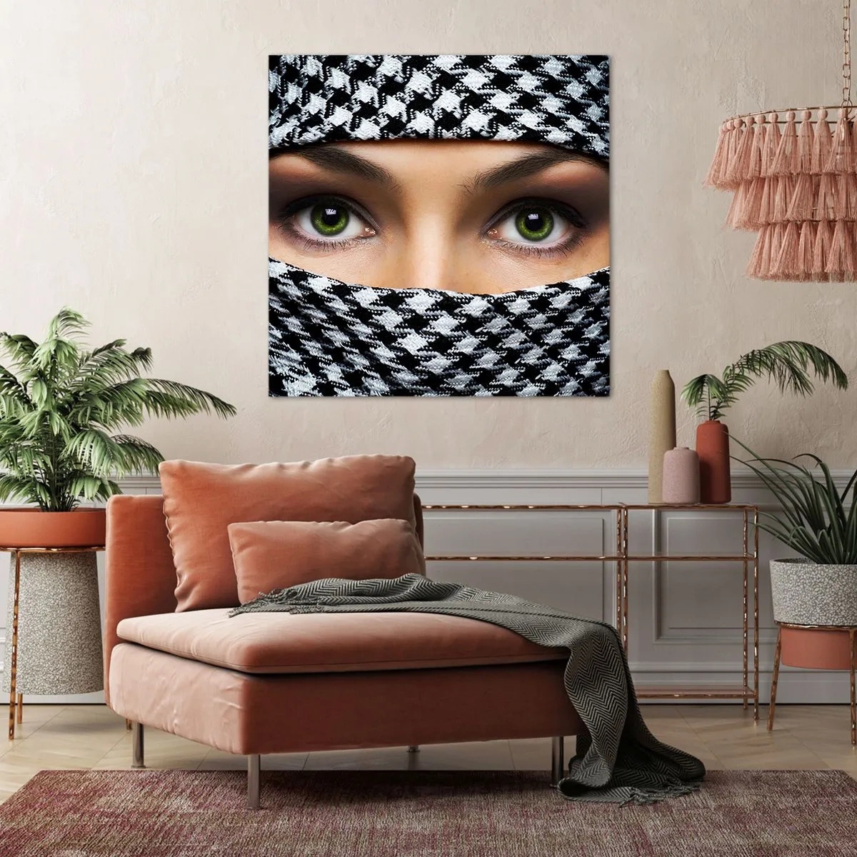 Cuadro sobre lienzo - Impresión de Imagen - Hermosa mirada de ojos verdes - 30x30 cm