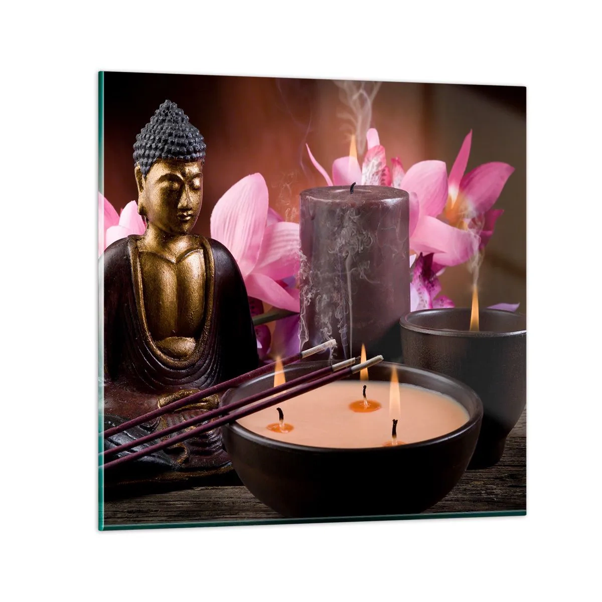 Cuadro sobre vidrio - Impresiones sobre Vidrio - Despejar la mente, calmar el cuerpo - 40x40 cm