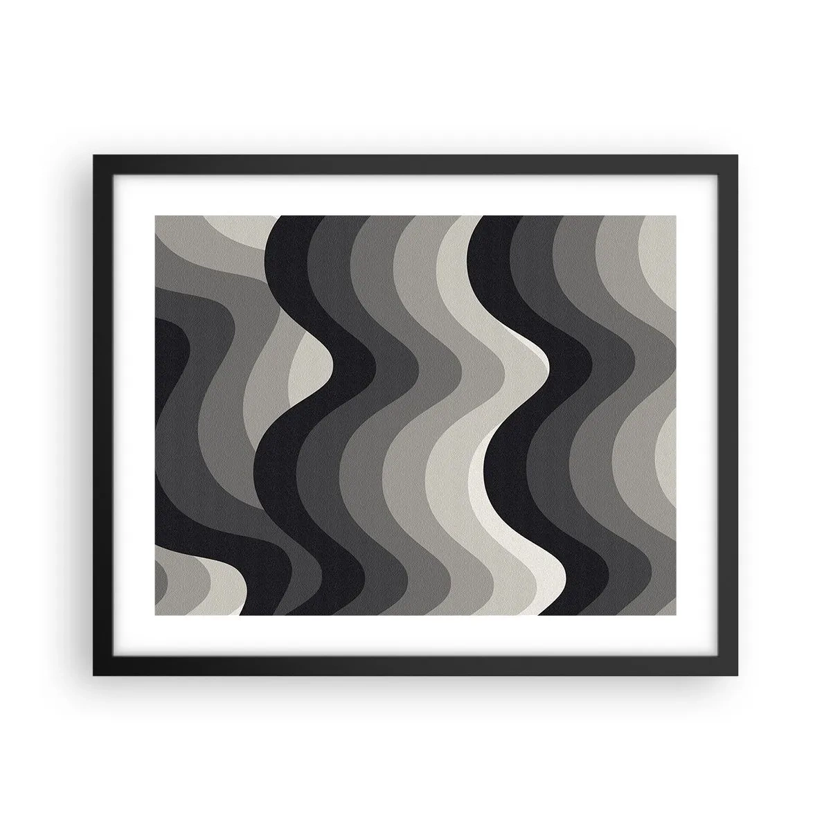 Póster en marco negro - Ola tras ola - 50x40 cm