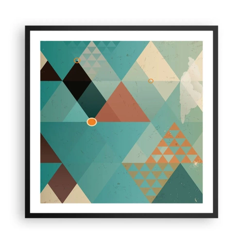 Póster en marco negro - Uno para todos y todos para uno - 60x60 cm