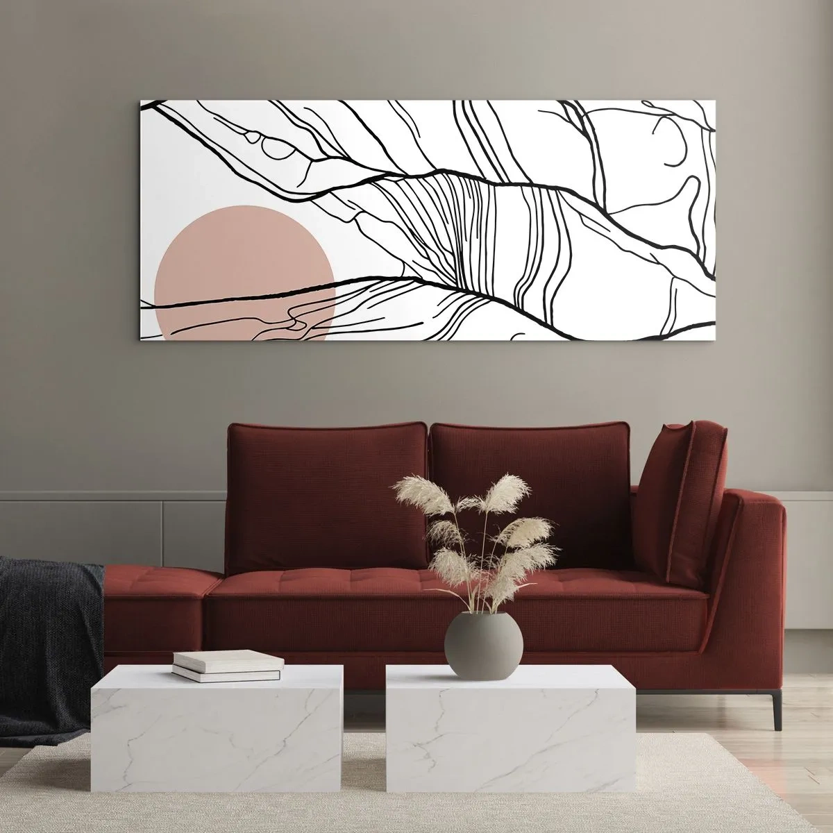 Cuadro sobre vidrio - Impresiones sobre Vidrio - En una red de ramas - 100x40 cm