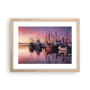 Póster en marco roble claro - Descanso antes de partir - 40x30 cm