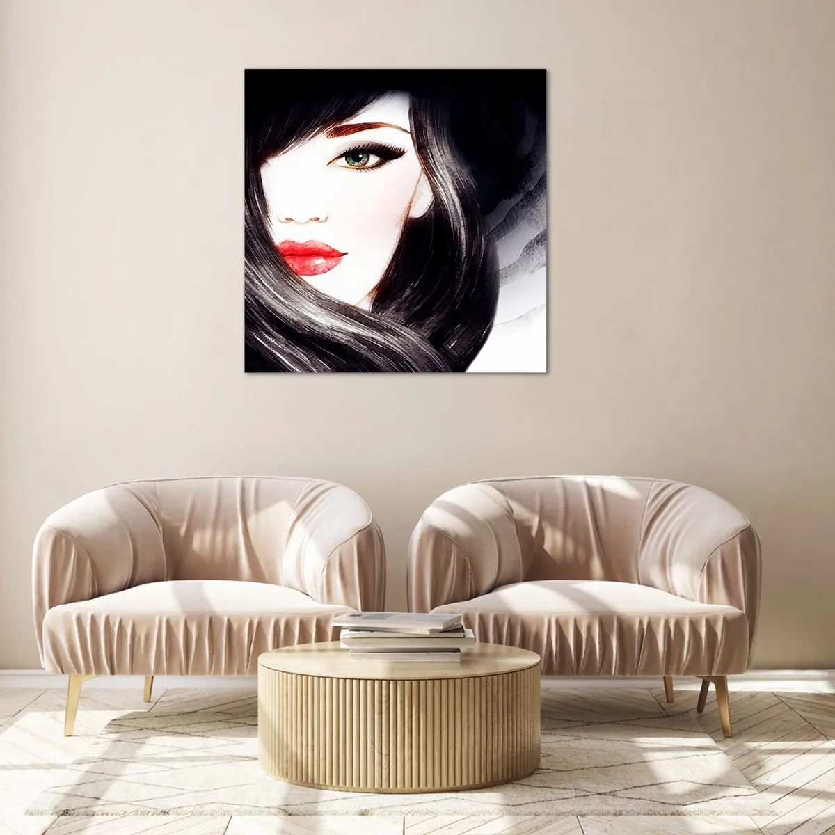 Cuadro sobre vidrio - Impresiones sobre Vidrio - Mirada de zafiro - 50x50 cm