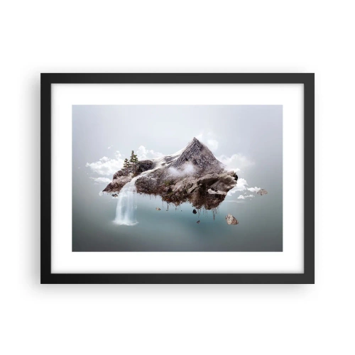Póster en marco negro - Isla surrealista - 40x30 cm
