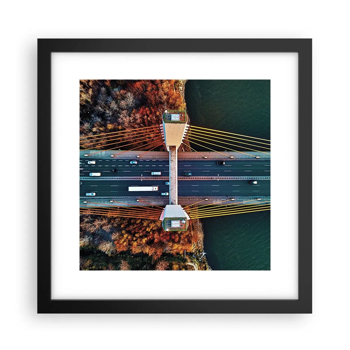 Póster en marco negro - Más allá de las aguas, más allá de los bosques - 30x30 cm