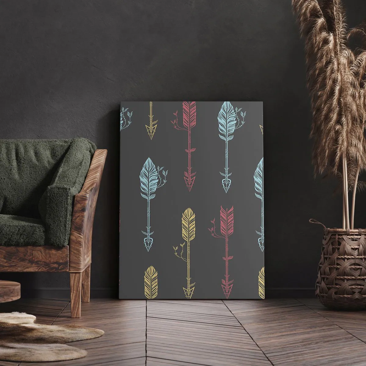 Cuadro sobre lienzo - Impresión de Imagen - Flechas - 45x80 cm