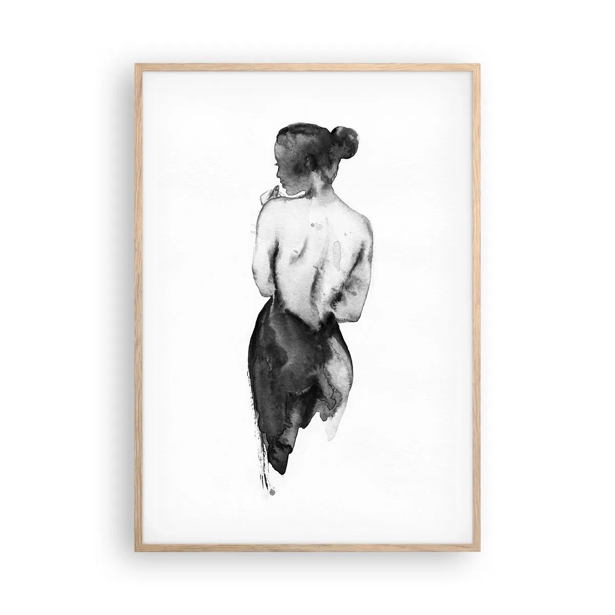 Póster en marco roble claro - Sin ella el mundo deja de tener sentido - 70x100 cm