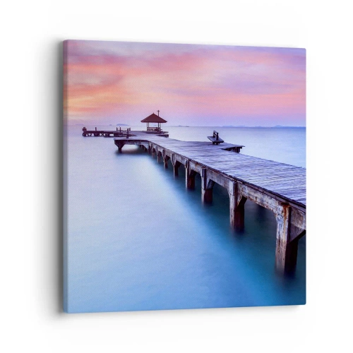 Cuadro sobre lienzo - Impresión de Imagen - Un mar de calma hasta el horizonte - 40x40 cm