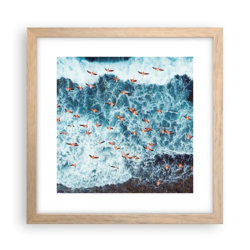 Póster en marco roble claro - Un desfile marítimo - 30x30 cm