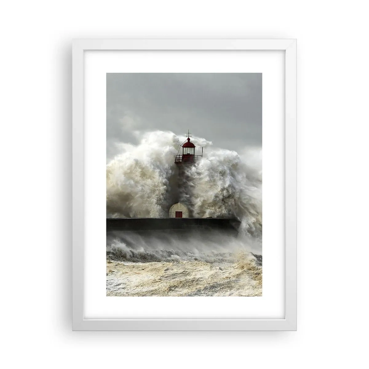 Póster en marco blanco - La furia del océano - 30x40 cm