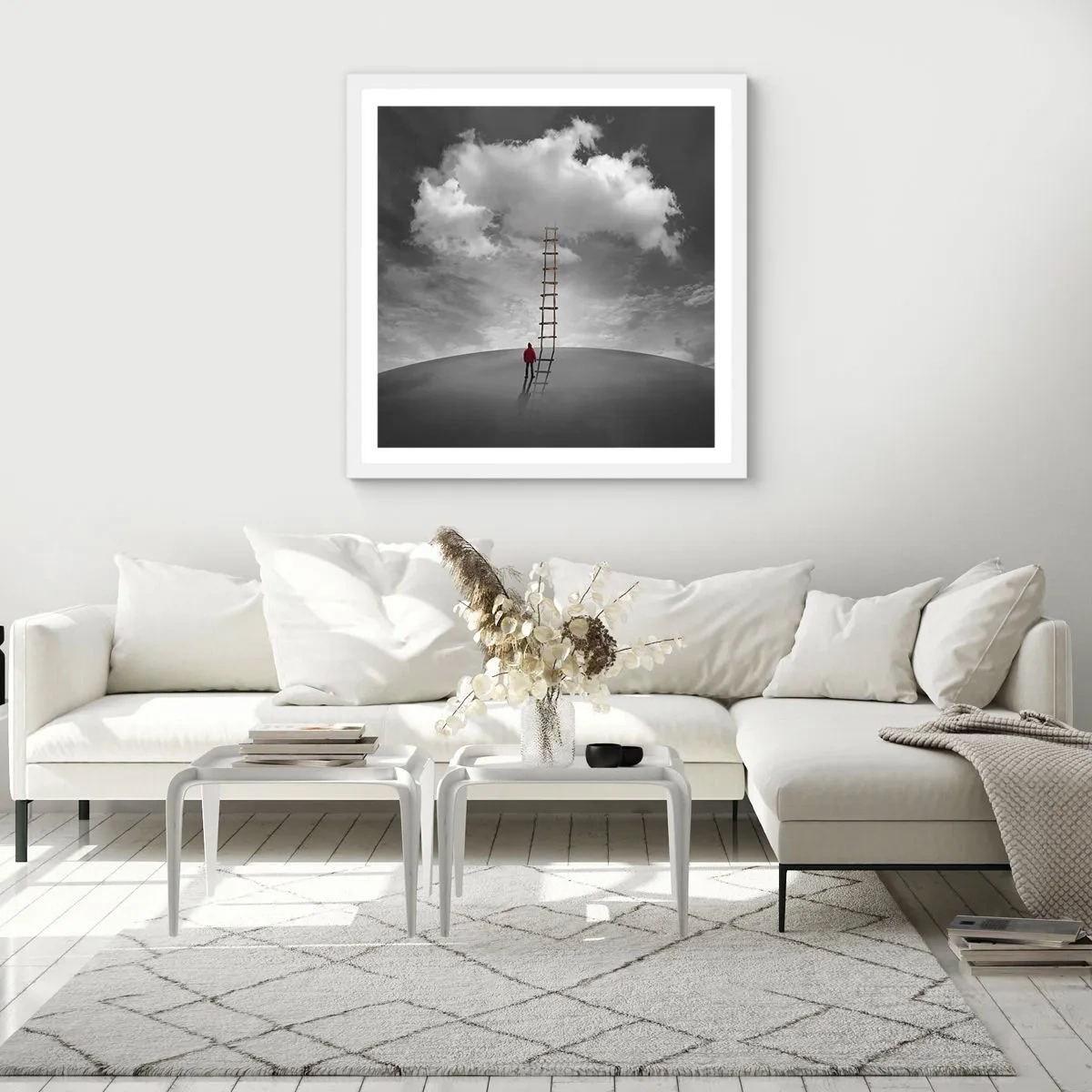 Póster en marco blanco - Todo es posible - 50x50 cm