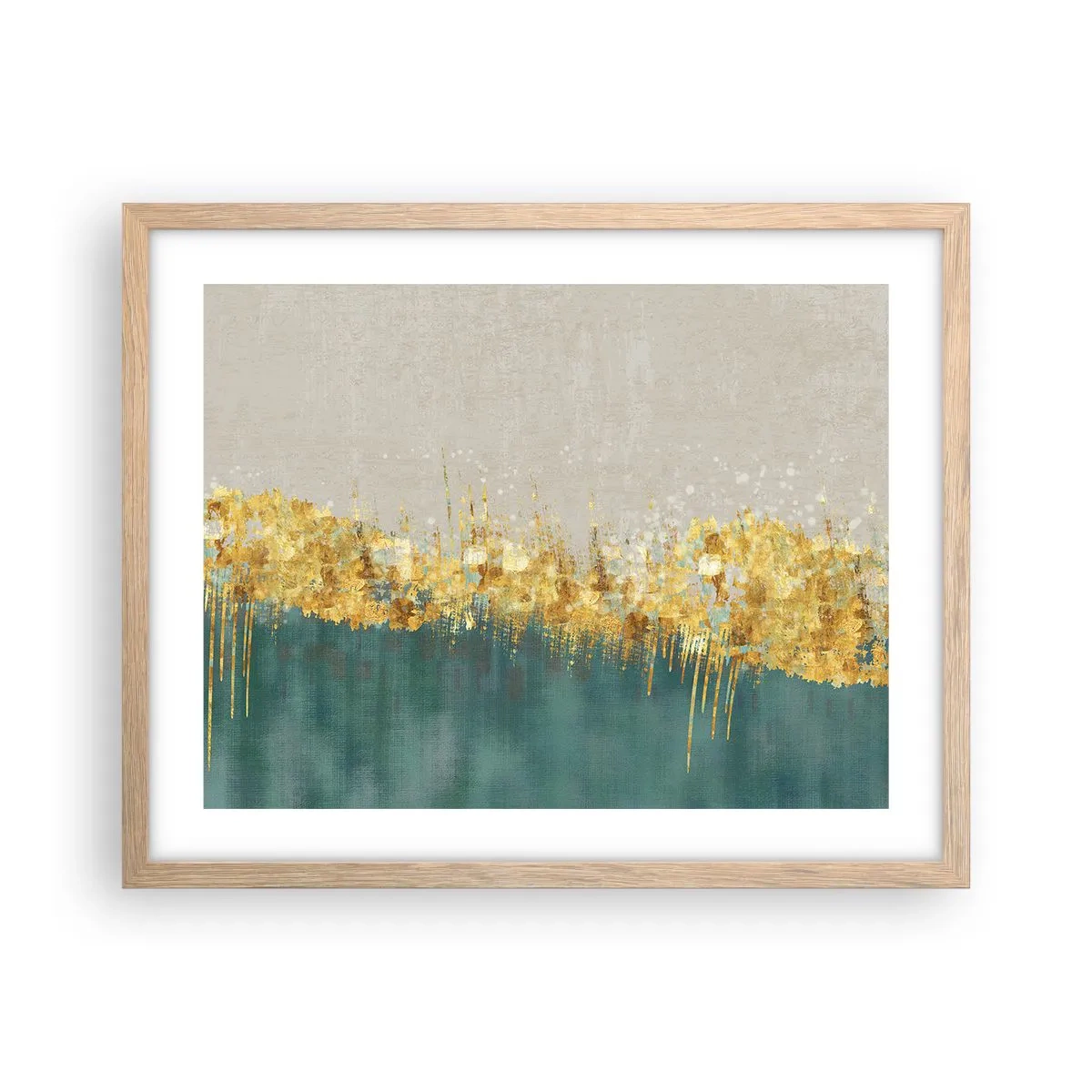 Póster en marco roble claro - La frontera dorada - 50x40 cm