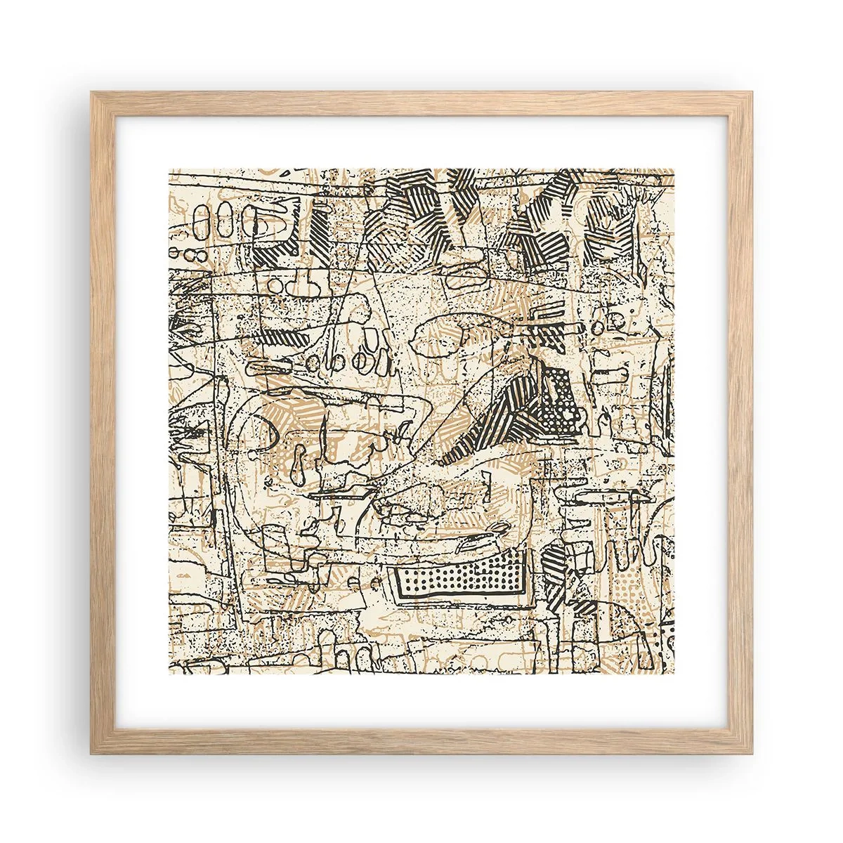 Póster en marco roble claro - A la espera de ser descifrado - 40x40 cm