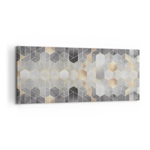Cuadro sobre lienzo - Impresión de Imagen - Composición de diamantes - 100x40 cm