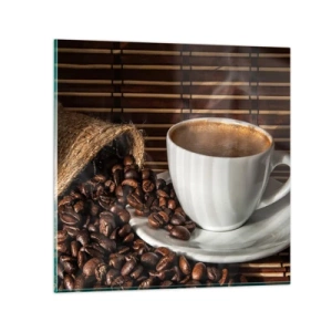 Cuadro sobre vidrio - Impresiones sobre Vidrio - La negrura del carbón, la transparencia del ámbar - 30x30 cm